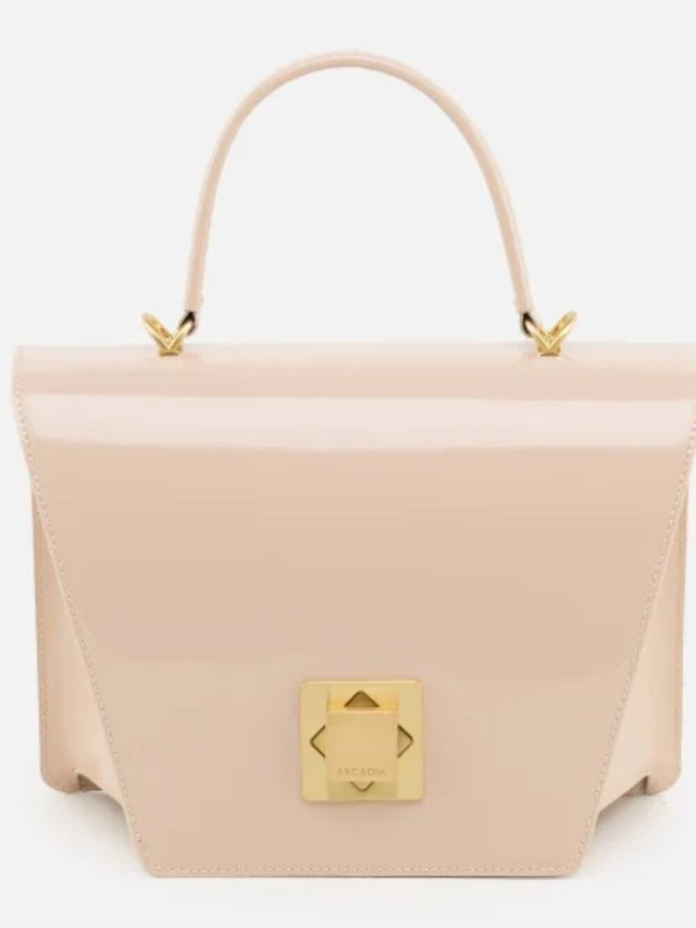 NWT ✅ ARCADIA Patent Leather Trapeze Grab Handbag #9017 CIPRIA ⭐+ DUST BAG